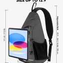 WATERFLY Sling Bag Crossbody Backpack: Over Shoulder Daypack Casual Cross Chest Side Pack, Large (Gray)