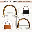 8PCS U-Shaped Imitation Bamboo Bag Handles Bag Making 2 Sizes Brown | Replacement Resin Handbag Handles with Gold Buckle, Clutch Purse DIY, Straw Woven Rattan Tote Bag Making Decorations