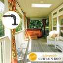 Kenney Adler Curtain Rod, Rust-Resistant Textured Steel, Industrial Pipe Style for Indoor/Outdoor Use, 5/8" Diameter, Adjustable 2848", Black