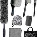 oesee 8PCS Pro Wheel Cleaning Kit - Synthetic Wool Brushes, Detailing Brush, Tire Brush, Wash Mitt, Drying Towel & Carry on Bag - Scratch-Free Rim Cleaning Kit