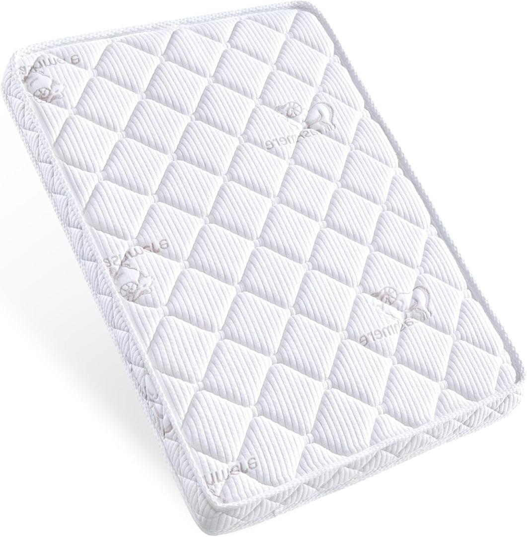 Pack and Play Mattress - 38" x 26"- Premium Knitted Fabric Playpen Mattresses, Safety Reinforced Play Yard Mattress - Fits for Graco & Baby Trend & Pamo Babe Playard, Firm Support and Comfort Foam (Yellow)