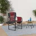 2 x SUNNYFEEL Camping Directors Chair, Heavy Duty,Oversized Portable Folding Chair with Side Table, Pocket for Beach, Fishing,Trip,Picnic,Lawn,Concert Outdoor Foldable Camp Chairs, X-Large