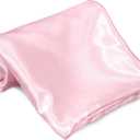 Homiest Blush Pink Satin Flat Sheet - Queen Size, Luxury & Ultra Soft Bedding