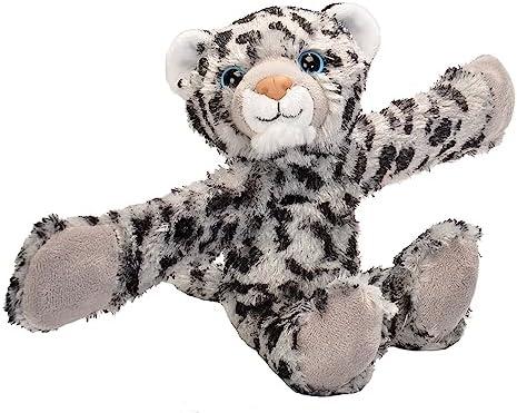 Wild Republic Huggers, Snow Leopard Plush Toy, Slap Bracelet, Stuffed Animal, Kids Toys, 8 inches, Set of 2