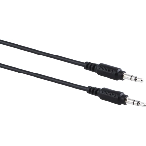 Philips 6ft (1.8m) 3.5mm Audio Cable, Flexible, Long Aux Cable for Car Stereo, Cell Phones, Tablets, Headphones, & Portable Speakers, Male-to-Male, Black, SWA9236B/27