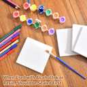 24 Pcs Ceramic Tiles for Crafts Ceramic Coasters for Crafts Blank White Unglazed Ceramic Tile for Painting, Alcohol Ink, Acrylic Pouring - DIY Coaster - Cork Backing Pads Included (4x4 inch)