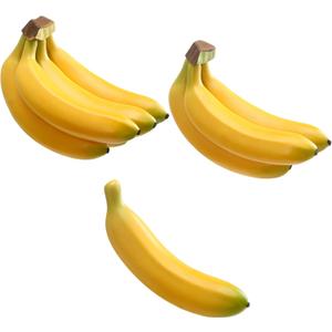 Hiboom 3 Sets Realistic Lifelike Artificial Banana Bunch Fake Fruits 1/3/5 Head Simulation Fake Banana Artificial Fruit that Look Real for Food Model Display Photography Props Home Kitchen Decoration