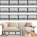 Abiglifty 12Pcs Under Couch Blocker,Under Bed Blocker for Pets,Adjustable Under Furniture Blocker with 30 Ties,Stop Cats & Dogs from Hiding Under Furniture (Black)