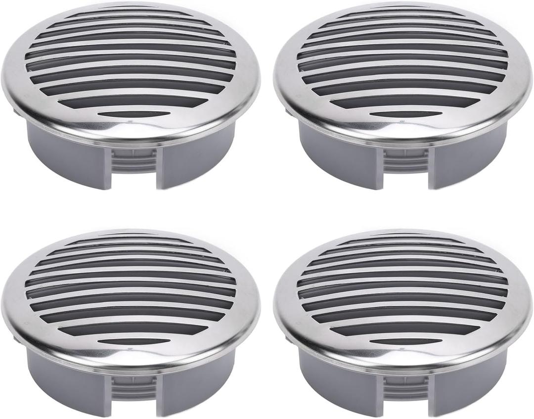 4PCS 4in Boats Airflow Vent Cover, 316 Stainless Steel ABS High Polished Grill Airflow Vent Cover, Marine Parts Air Outlet Cover for Yachts RVs
