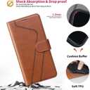 for iPhone 13 Wallet Case,Leather Flip Case [RFID Blocking] Credit Card Holder Folio Magnetic Stand TPU Shockproof Cover Color Matching for iPhone 13 (6.1") Brown