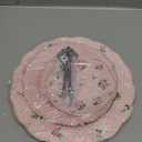 BTaT- Floral 3 Tier Cake Stand, Porcelain, Pastel Pink with Pink Roses & Gold Trim, 3 Tiered Dessert Stand for Cookies, Cupcakes & Fruits