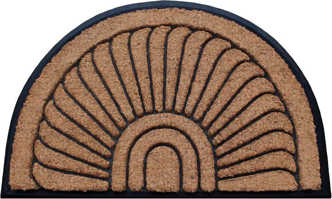 A1HC Natural Coir and Rubber Door Mat, 24”x36”, Thick Durable Doormats for Entrance, Heavy Duty, Low Pile Door Mat, Easy to Clean, Long Lasting Front Entry Doormat