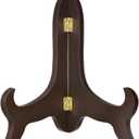 uxcell 10" Easel Plate Holder, Wooden Folding Display Stand Brown for Decorative Picture Frame