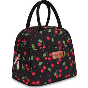 BALORAY Lunch Bag for Women Men Insulated Lunch Box for Adult Reusable Lunch Tote Bag for Work, Picnic or Travel (Cherry, M)
