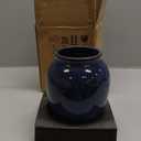 Blue Large Ceramic Vases for Flowers Navy Blue Glazed Pottery Vases Rustic Modern Farmhouse Distressed Decorative Vase for Home Kitchen Mantel Shelf Living Room Table Centerpiece Decor - 6.7 Inch Tall