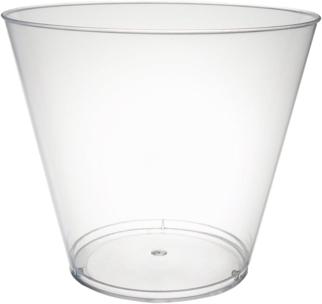 2 x Party Essentials Disposable 9 oz Party Punch Cups | Old Fashioned Tumblers | Cocktail Glasses, 20 Count, Clear, Hard Plastic