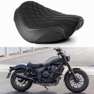 Motorcycle Front Rider Solo Seat Silicone Cushion Black Stitching Diamond Pattern Compatible with Rebel 300 CMX300 Rebel 500 CMX500 2020-2025
