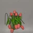10-Heads Artificial Flowers PU Mini Real Touch Tulip Bouquets for Home Wedding Party Centerpiece Decoration (Gradient Coral)
