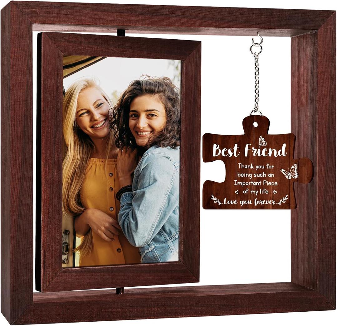 Best Friends Picture Frame, Friendship Christmas Funny Gifts for Women,Photo Frame 4x6, Besties Female BFF,Birthday Thanksgiving Long Distance Going Away Gifts for Friends Women - Best Friend Forever