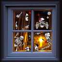 3 x Halloween Window Stickers, 8 Sheets Halloween Skeleton Window Clings Decals for Party Decorations, Scary Hallowmas Stickers Glass Window Home Decor for Indoor Outdoor Party Supplies