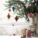 2 x AOBKIAT Christmas Tree Ornaments,Red Xmas Party Decorations-6PCS 3D Mini Glitter Edges Paper Honeycomb Ornaments,for Xmas,New Years,Birthday,Home Decor