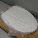 CHURCH Toilet Seat, Easy Clean Hinges Release for Deep Cleans, Durable Enameled Wood Seat, Elongated, White