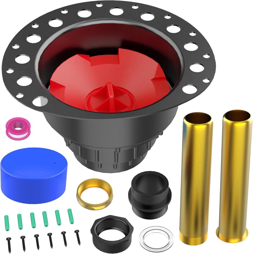 PVC Freestanding Tub Drain Kit, Bathtub Drain Rough-in KitCompatible with Freestanding Bathtubs, Floor Mounted Bathtubs and Island Bathtubs, with PVC Plastic Adapter and Brass Tail Pipes