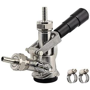 Keg Coupler, Sankey D Tap with 304 Stainless Steel Probe, Keg Coupler D System with Black Handle & Hose Clamp, D Style,Sankey D Tap for 5/16" ID Hose