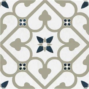 Retro Self Adhesive 12-Inch Vinyl Floor Tiles, 20 Tiles - 12" x 12", Clover Pattern - Peel & Stick, DIY Flooring for Kitchen, Dining Room, Bedrooms & Bathrooms by Achim Home Decor, Blue/Grey