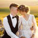 32pcs Mini Flower Hair Clips, White Pearl Hair Clips, Wedding Hair Barrettes, Cute Rhinestone Hairpins, Bridal Hair Accessories for Girls Women(4Styles)