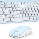 TECKNET Wireless Keyboard and Mouse Combo, Mini Cordless Computer Keyboard and Mouse Set 2.4GHz, Silent Adjustable 1600 DPI, Quiet Click, LagFree for Computer, Laptop, PC, Windows, Mac, Chrome OS