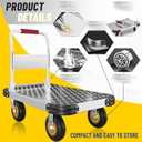 1100LBS Heavy Duty Foldable Platform Dolly Collapsible Push Cart with Swivel Wheels Moving Dolly Cart for Easy Transport