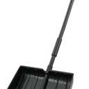 Snow Shovel for Driveway, Plastic Snow Shovels for Snow Removal with Ergonomic D-Grip, Heavy Duty 16 inch Wide Snow Shovel with Metal Handle, 48 inch Long Portable Snow Shovel for Car,Outdoor, Black