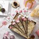 6 Pcs 14 Inch Christmas Tree Picks Velvet Christmas Ornaments Spheres Ball Pick Velvet Xmas Tree Branches Hanging Decoration Wreath Home Office Party Ornament(Pink,White)