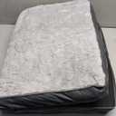 Sunheir Orthopedic Dog Bed for Large Dogs  Big Waterproof Dog Crate Bed with Removable Washable Cover, Egg Crate Foam Support, AntiSlip Bottom, Deluxe Plush Pet Bed Mat (Grey)