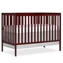 Dream On Me Synergy 5-in-1 Convertible Full-Size Baby Crib with Toddler, Day & Full Bed Conversion in Cherry, GreenGuard Gold & JPMA, 3 Mattress Heights, Sustainable Pinewood