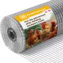 8in x 25ft Hardware Cloth Chicken Wire - 1/4 Inch 23 Gauge Hot Dipped Galvanized After Welding Welded Wire Mesh, Rust-Proof Fencing for Gardens, Chicken Coops & Poultry Netting