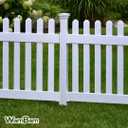 3ft Tall (1 Post) Fence Finishing Post for WamBam Newport No Dig White Picket Fence, Easy Install Outdoor Fence for Backyard or Patio, Outdoor Fencing, No Dig Fence Panels, ZP19003
