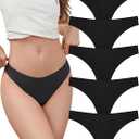 voenxe Seamless Women Underwear Thongs,No Show Ladies Thong,No Line Workout Breathable Comfortable Panties,Soft Undies,5-Pack, S