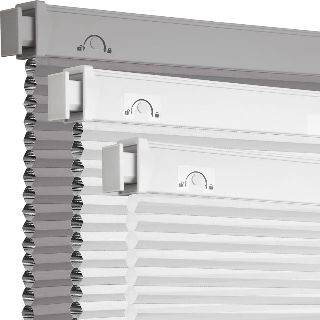 Grandekor No Drill No Tools Cordless Cellular Shades,Light Filtering,Honeycomb Blinds for Indoor Windows,UV Protection Privacy No Drill Blinds for Home,Door,Customer Customization (0-Custom Size)