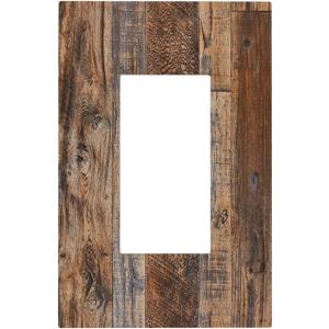 Rustic Brown Wood Grain wall plate Decora Outlet Cover 1 Gang Rocker Switchplate Faceplate GFCI Light Switch Covers For Farmhouse Bathroom Bedroom Decor 5 X 3 IN
