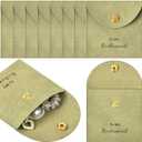 CEELGON Jewelry Bags Bridesmaid Gifts Set of 8 Velvet Small Jewelry Pouch with Button Bracelet Earring Necklace Packaging Bridesmaid Proposal Gift Bags Bridal Party Favors Gifts (Green)