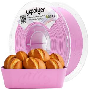 YXPOLYER PLA Filament Food Grade 1.75mm 1kg for 3D Printing, Food Safe 3D Printer Filament AMS-Compatible, Pastel Pink