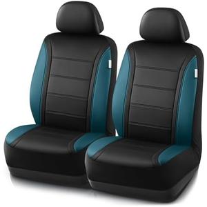 Road Comforts Leather Seat Covers, Breathable Car Seat Covers Front Seat for Men,Airbag Compatible, Automotive Seat Covers Set Universal Fit Most Cars,Vans,Truck,SUV,Blue Front