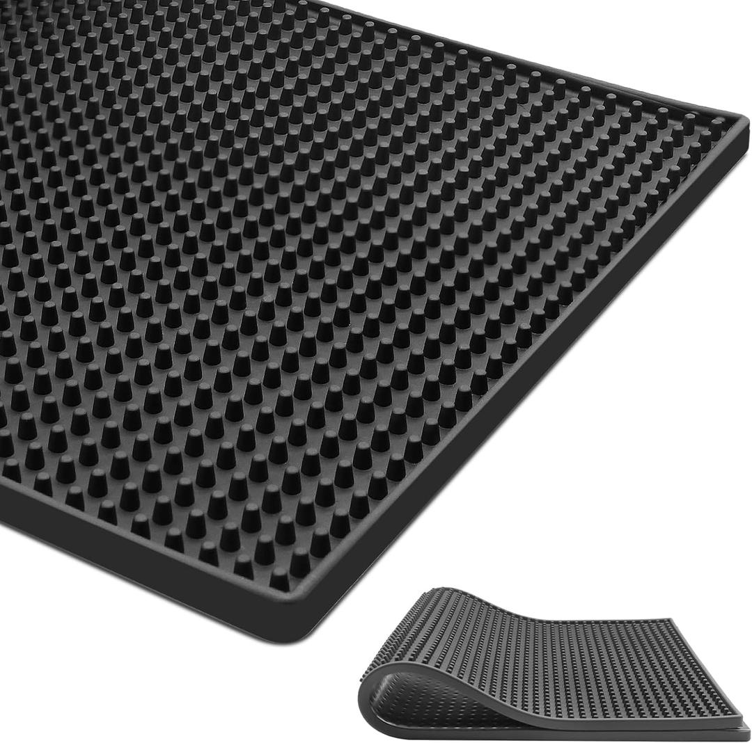 Large Bar Mat for Countertop 12X24'', Thicker Rubber Coffee Bar Mat, Dish Drying Mat, Kitchen Mat for Countertop, Non-slip and Easy to Clean (12" x 24")