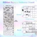 LuoluoHouse Silver Shimmer Pedestal Stands for Party: 90CM High Glitter Sequin Square Display Stand for Birthday Wedding Dessert Cake Table Stand Decorations