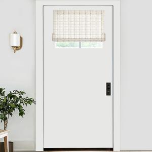 LazBlinds No Tools No Drill Bamboo Roller Shades, Cordless Bamboo Blinds, Light Filtering Roll Up Blinds for Windows, French Door, Porch or Patio, 26'' W x 20'' H, Whitewash B