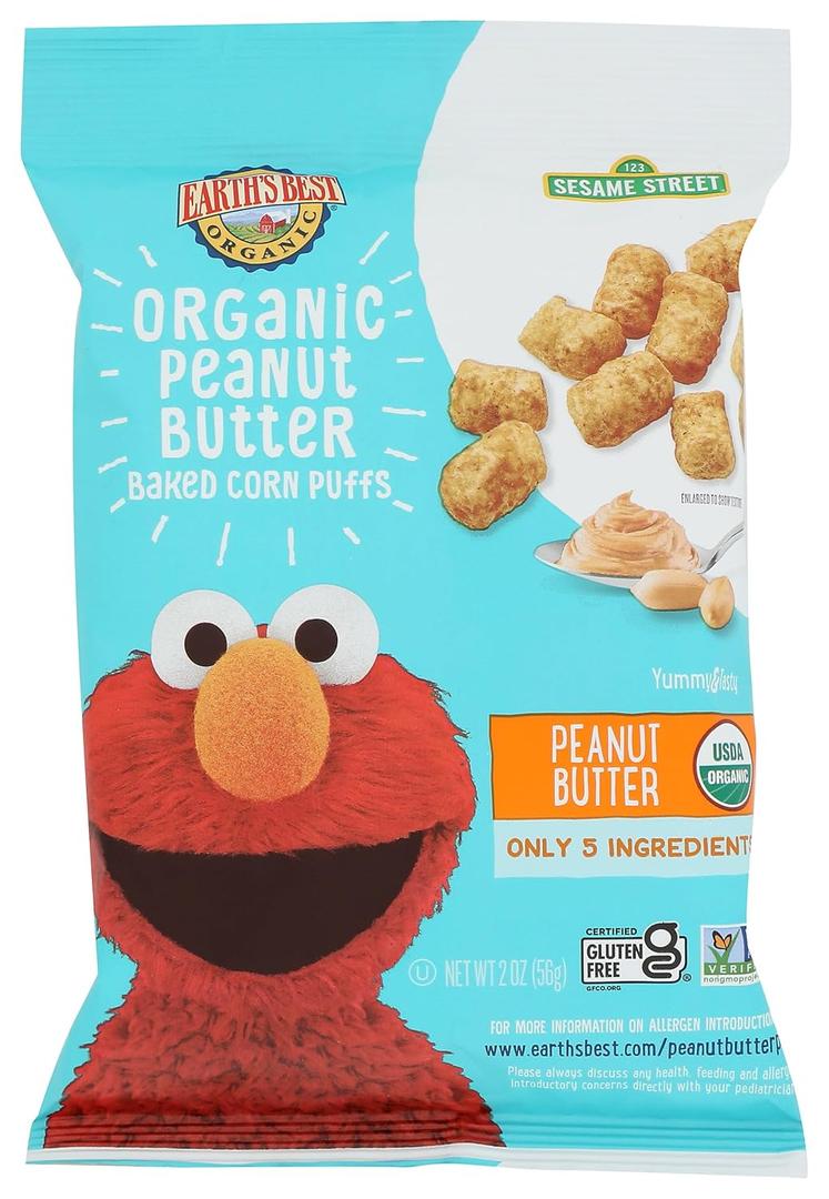 Organic Peanut Butter Baked Corn Puffs Snack MAR232026