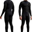 XUKER Wetsuit Men Women 3mm, Neoprene Wet Suits Front Zip Full Body Long Sleeve Diving Suit in Cold Water for Water Sports (3X-Large)