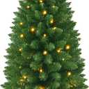 4ft Prelit Artificial Small Christmas Tree with Warm White Multi-Color LED Lights, Timer Battery Operated, Perfect for Xmas Tabletop Decorations, Home, Kitchen, Dining Table top Green
